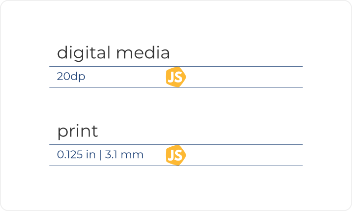 The JS Institute Logo sizes