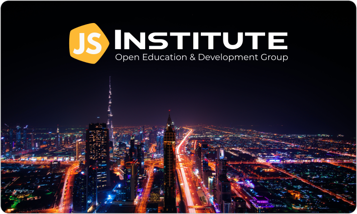 The JS Institute Logo on a dark image